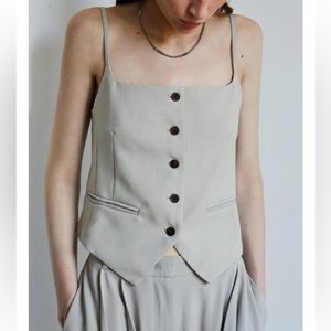 Pixie Market - GREY BUTTON VEST-BESTSELLER - NWT size Medium (sold out online)